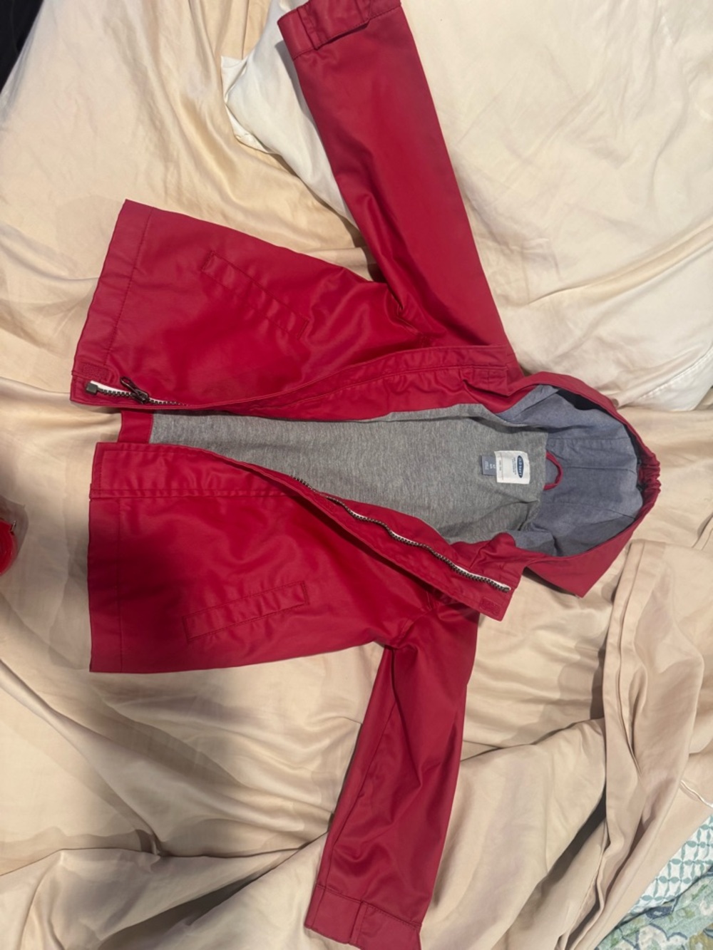 Old Navy Red Hooded Kids Raincoat